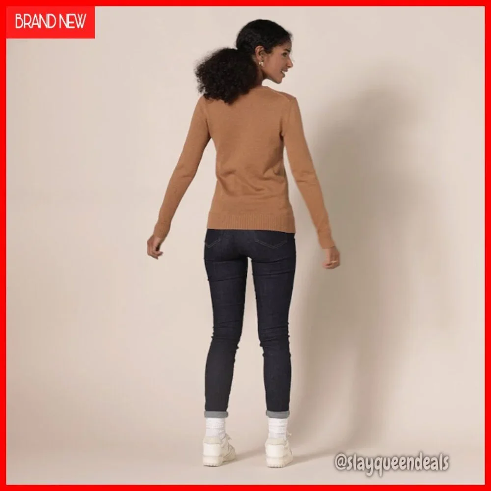 Women's 100% Cotton Crewneck Sweater Regular Fit Long Sleeve Pullover